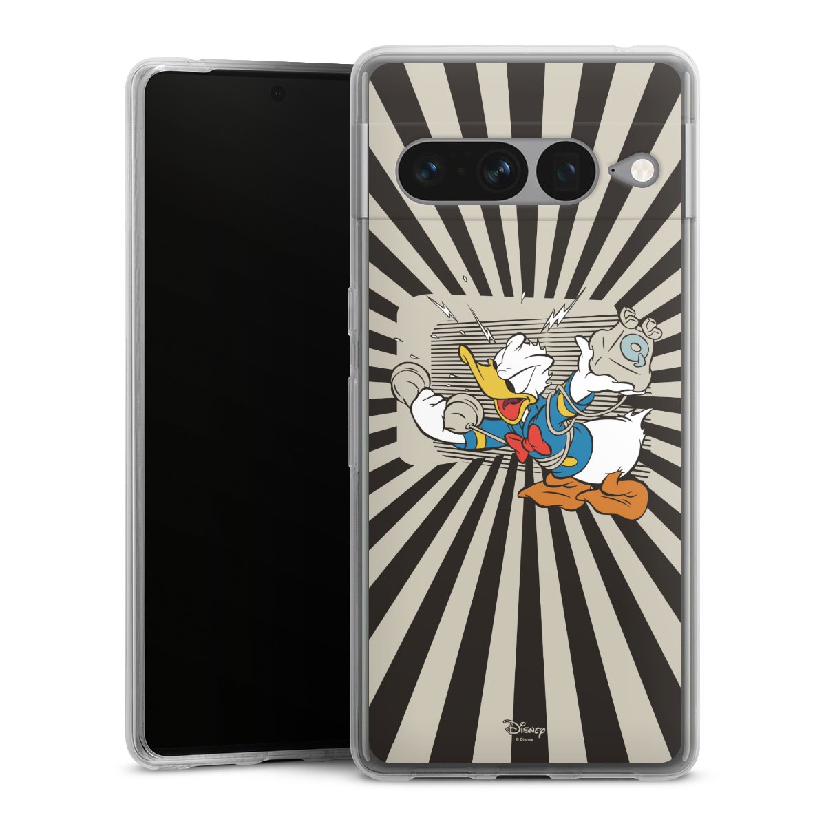 Google Pixel 7 Pro Handy Silikon Hülle Case transparent Handyhülle Donald Duck Disney Official Licensed Product Silikon Case