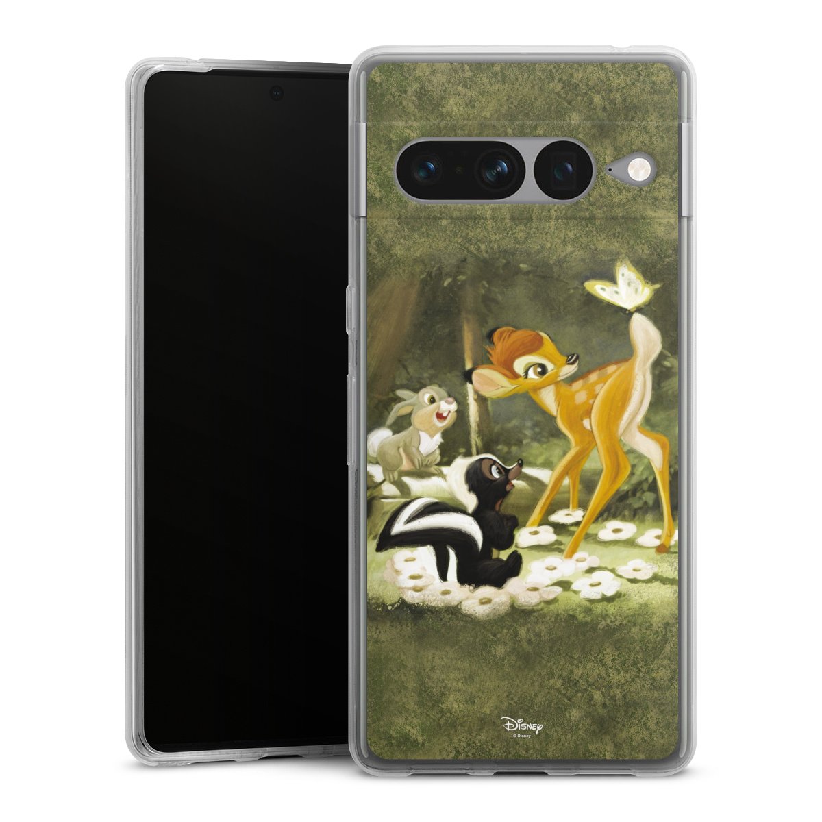 Google Pixel 7 Pro Handy Silikon Hülle Case transparent Handyhülle Disney Official Licensed Product Bambi Silikon Case