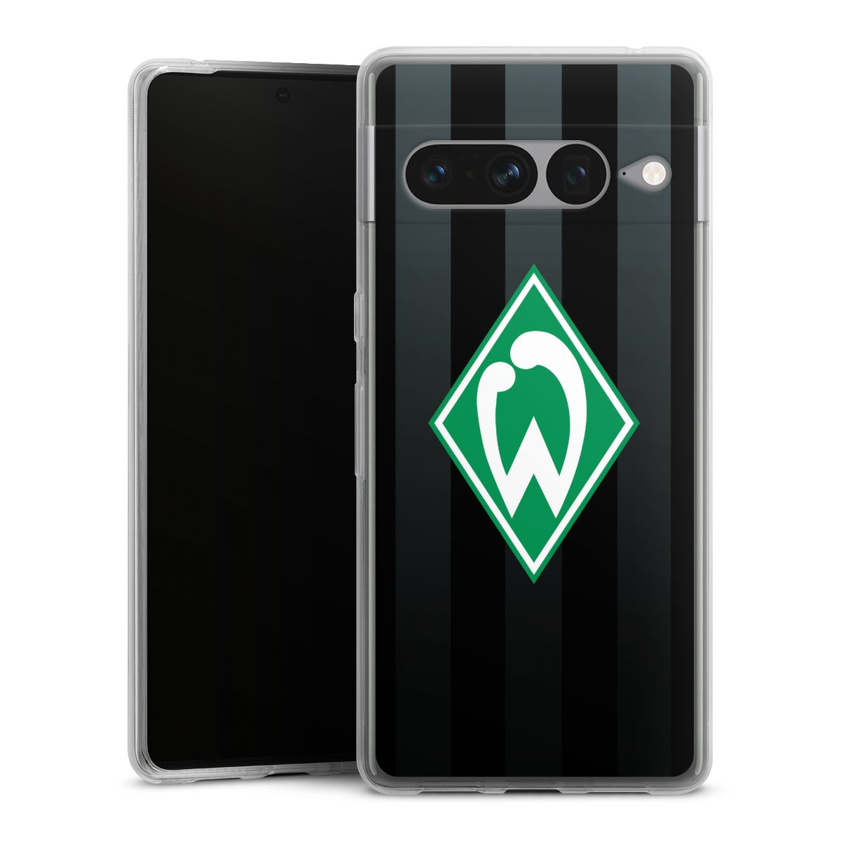 Google Pixel 7 Pro Handy Silikon Hülle Case transparent Handyhülle Stripes Sv Werder Bremen Official Licensed Product Silikon Case