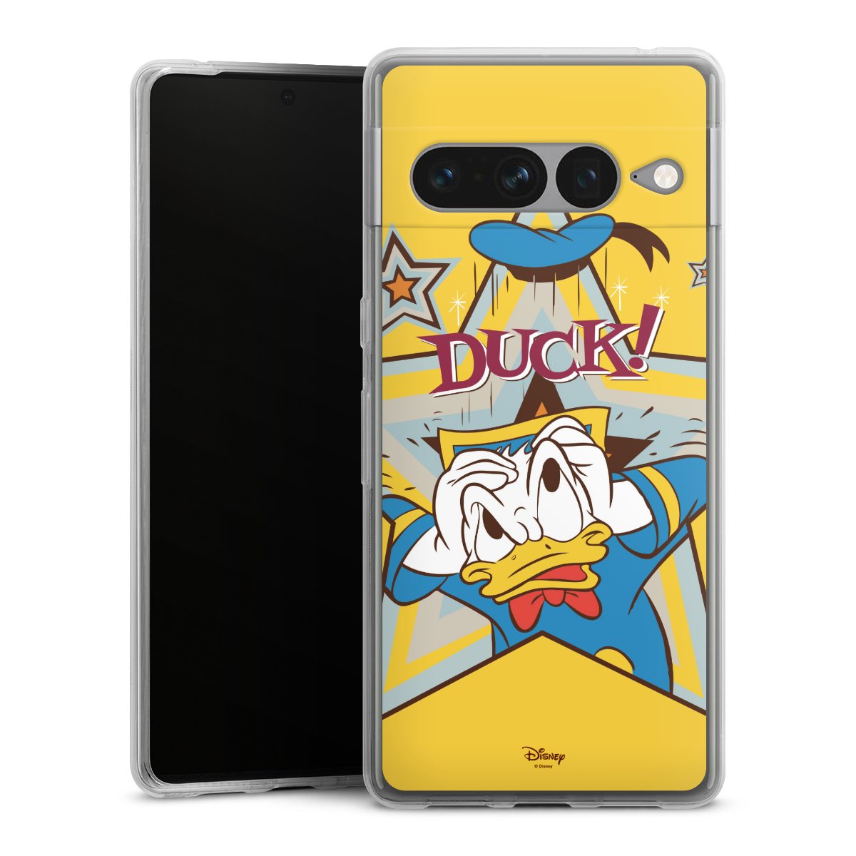 Google Pixel 7 Pro Handy Silikon Hülle Case transparent Handyhülle Official Licensed Product Donald Duck Disney Silikon Case