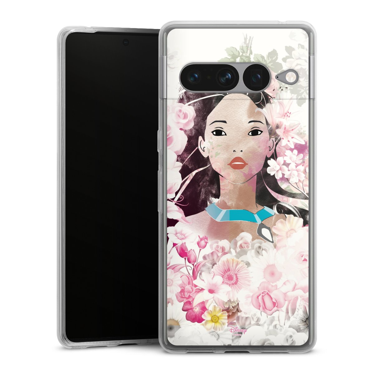 Google Pixel 7 Pro Handy Silikon Hülle Case transparent Handyhülle Pocahontas Official Licensed Product Disney Silikon Case