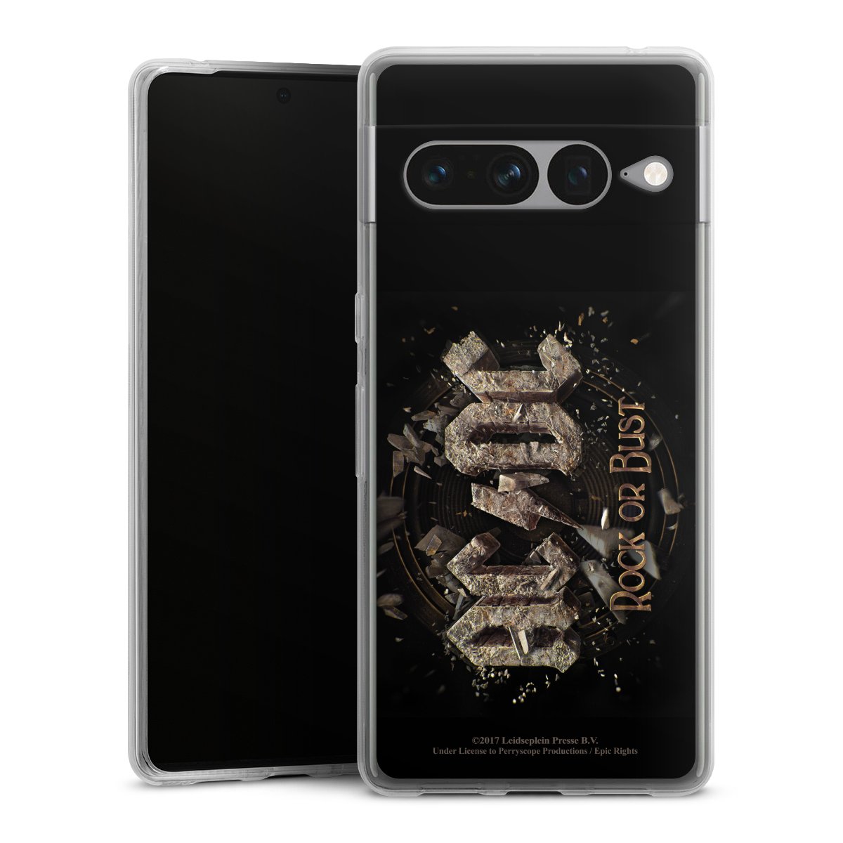 Google Pixel 7 Pro Handy Silikon Hülle Case transparent Handyhülle Acdc Official Licensed Product Rock Or Bust Silikon Case