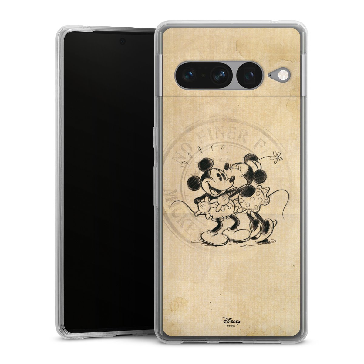 Google Pixel 7 Pro Handy Silikon Hülle Case transparent Handyhülle Mickey Mouse Vintage Minnie Mouse Silikon Case