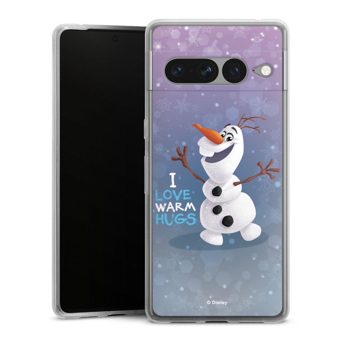 Google Pixel 7 Pro Handy Silikon Hülle Case transparent Handyhülle Frozen Frozen Olaf Official Licensed Product Silikon Case