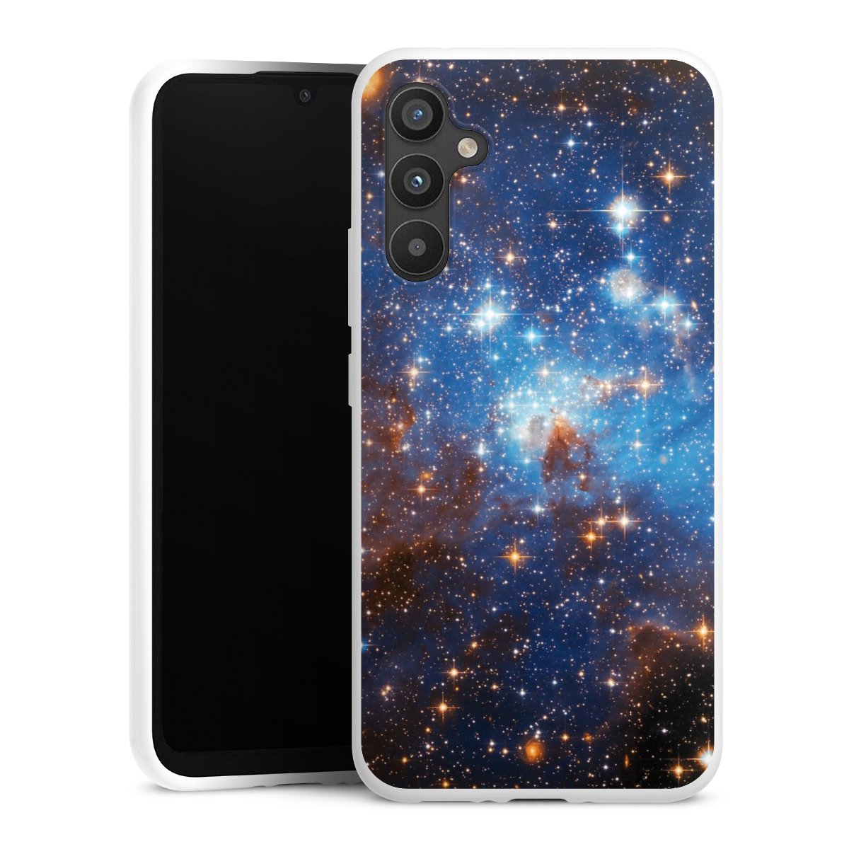 Galaxy A34 5G Handy Silikon Hülle Case weiß Handyhülle Star Weltall Galaxy Silikon Case