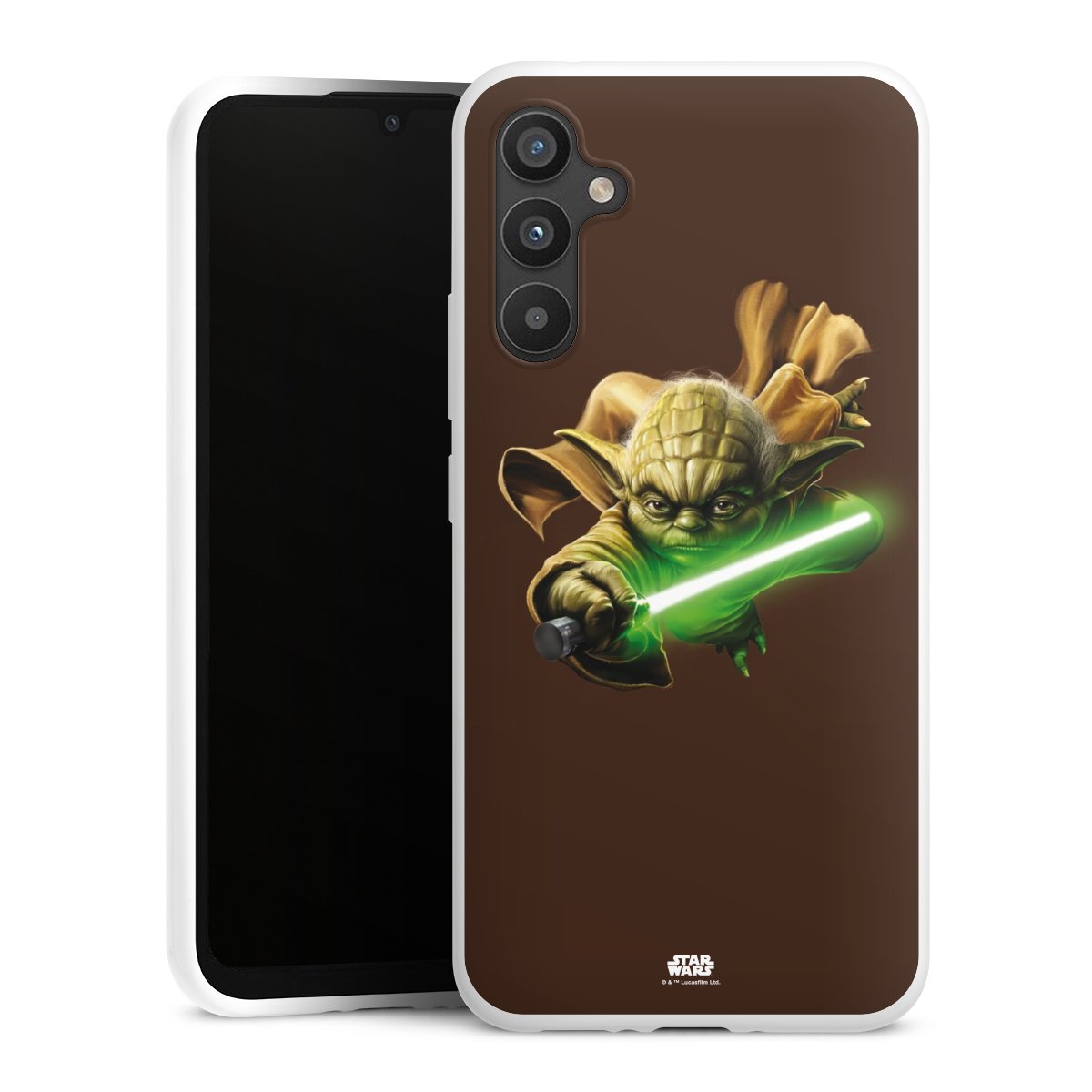 Galaxy A34 5G Handy Silikon Hülle Case weiß Handyhülle Yoda Merchandise Star Wars Silikon Case