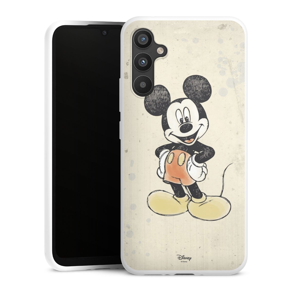 Galaxy A34 5G Handy Silikon Hülle Case weiß Handyhülle Water Colour Mickey & Minnie Mouse Official Licensed Product Silikon Case