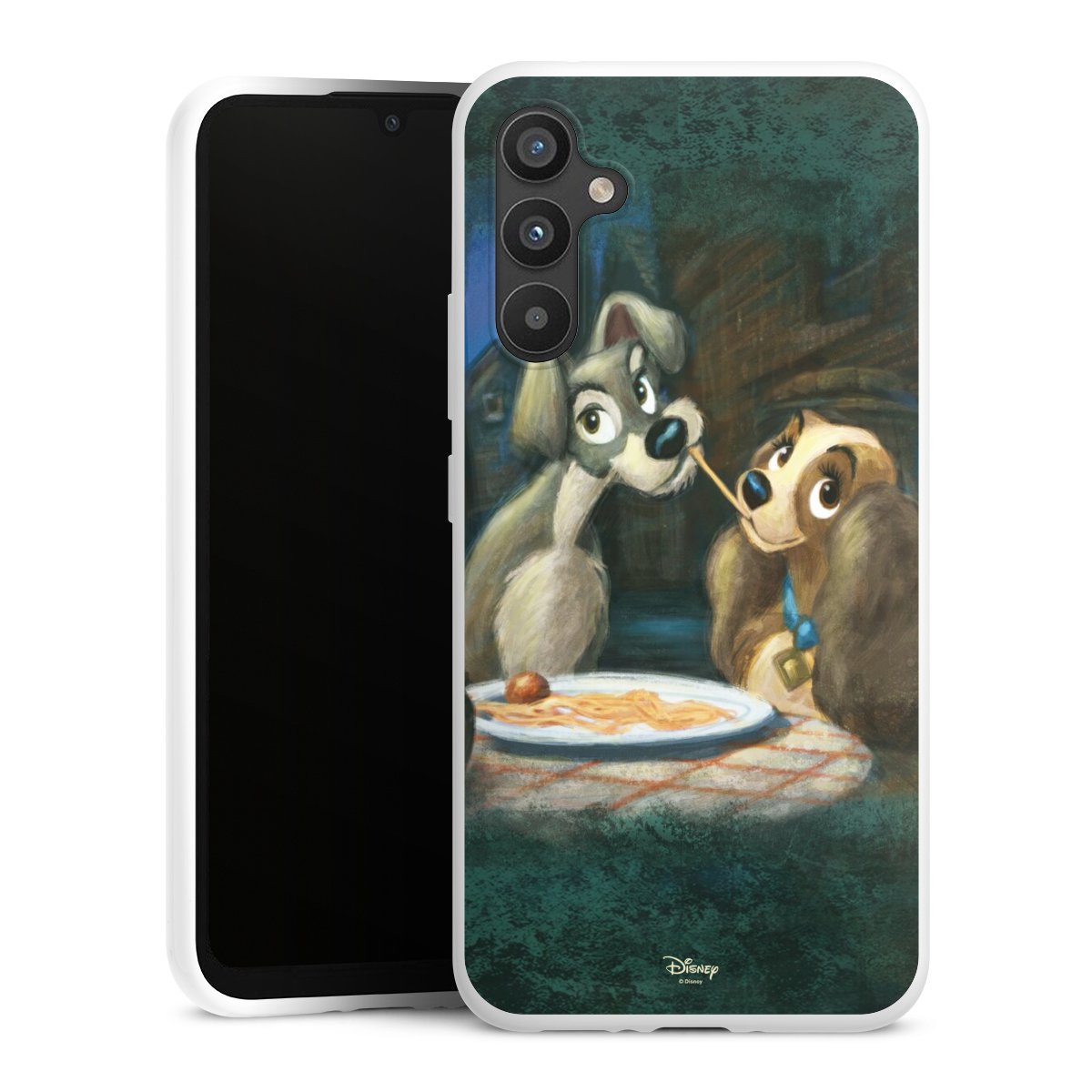 Galaxy A34 5G Handy Silikon Hülle Case weiß Handyhülle Lady And The Tramp Official Licensed Product Disney Silikon Case