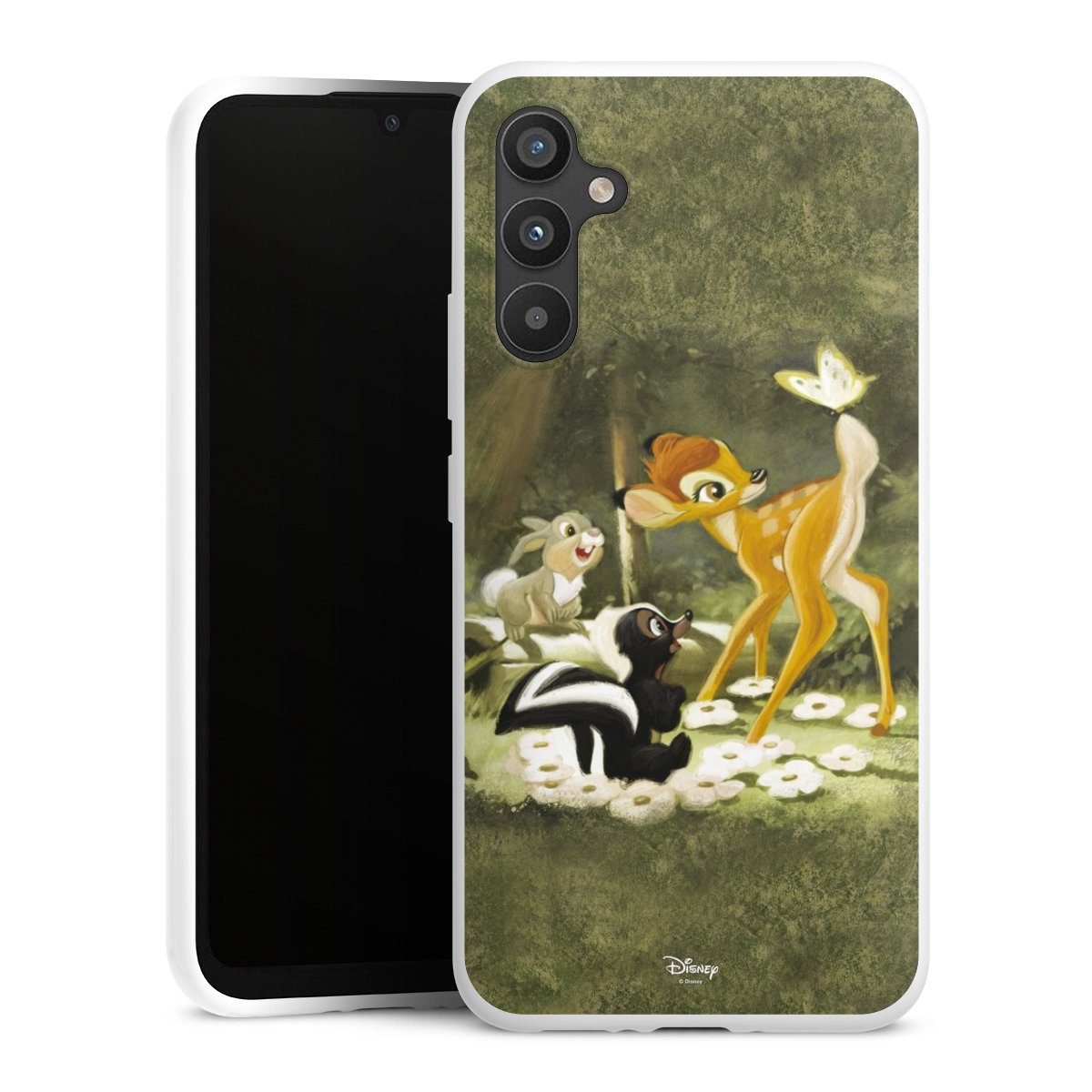 Galaxy A34 5G Handy Silikon Hülle Case weiß Handyhülle Disney Official Licensed Product Bambi Silikon Case