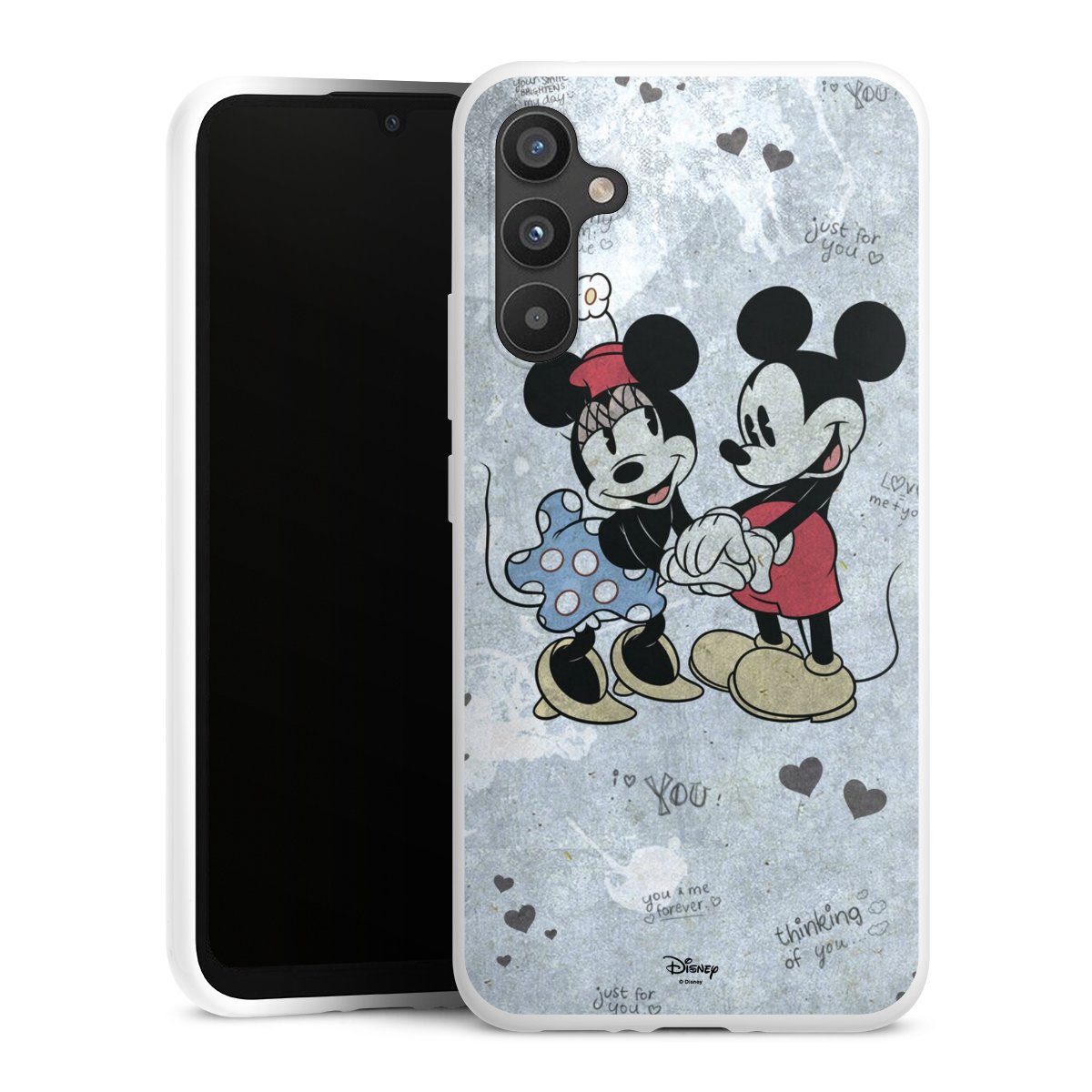 Galaxy A34 5G Handy Silikon Hülle Case weiß Handyhülle Mickey & Minnie Mouse Vintage Disney Silikon Case