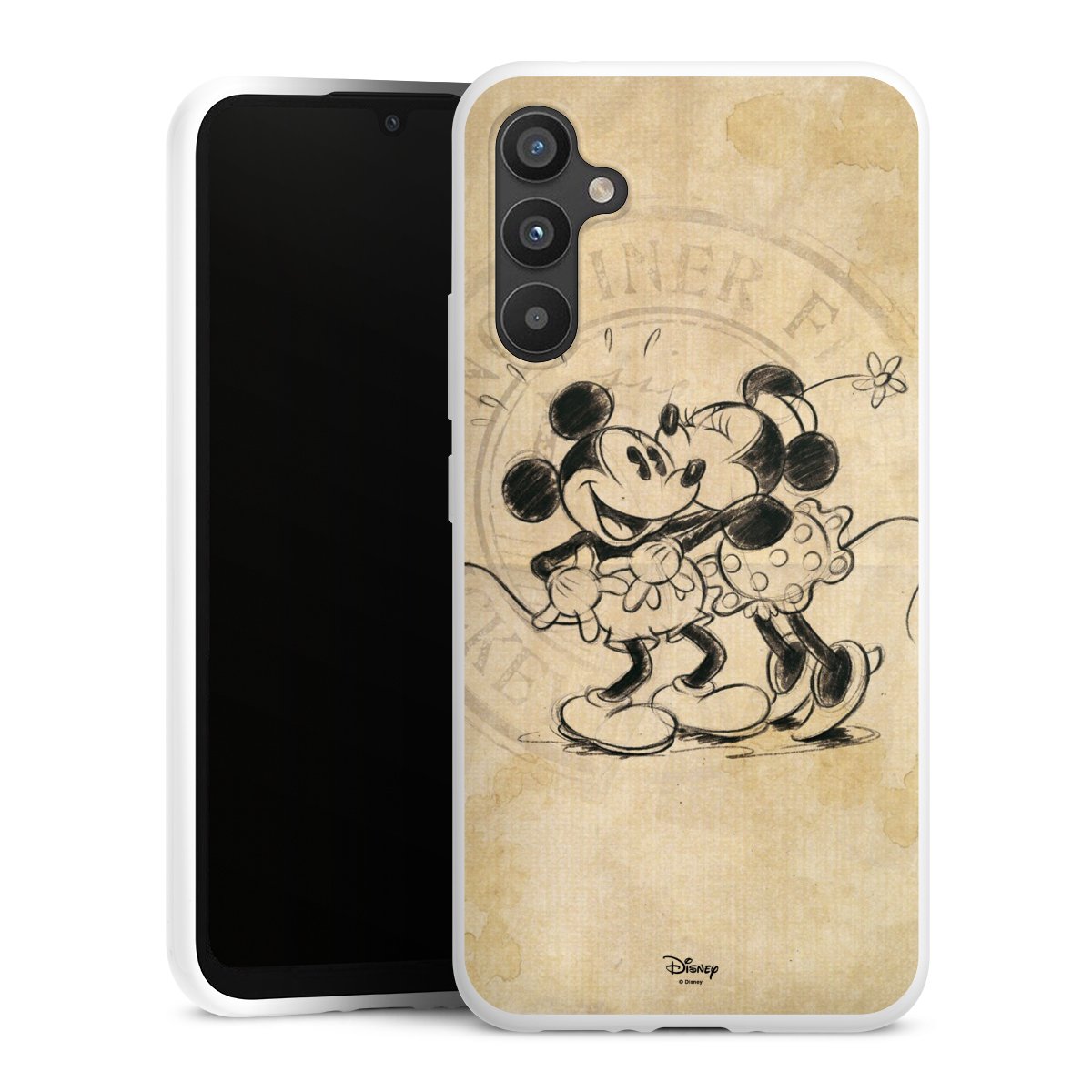 Galaxy A34 5G Handy Silikon Hülle Case weiß Handyhülle Mickey Mouse Vintage Minnie Mouse Silikon Case