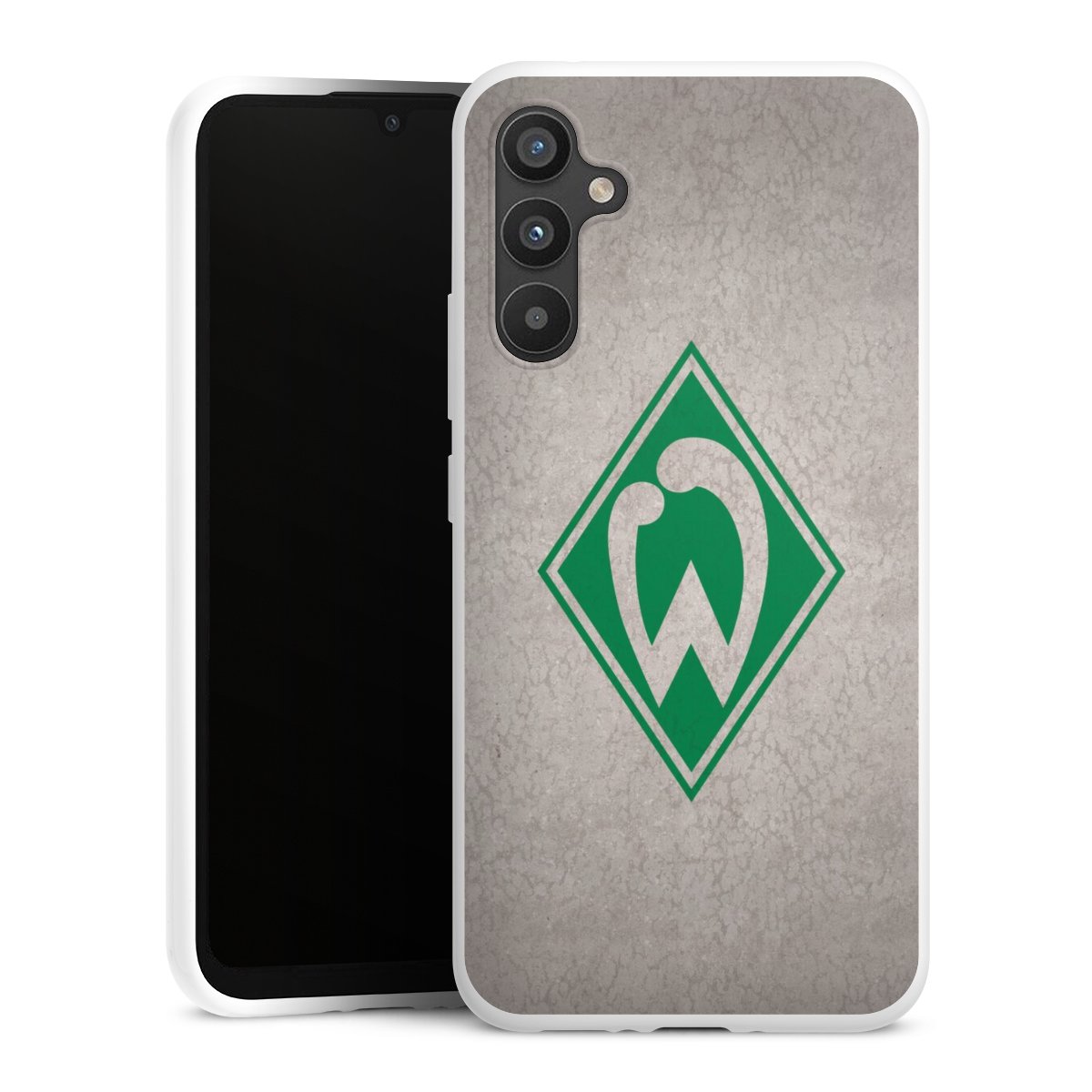 Galaxy A34 5G Handy Silikon Hülle Case weiß Handyhülle Sv Werder Bremen Concrete Official Licensed Product Silikon Case