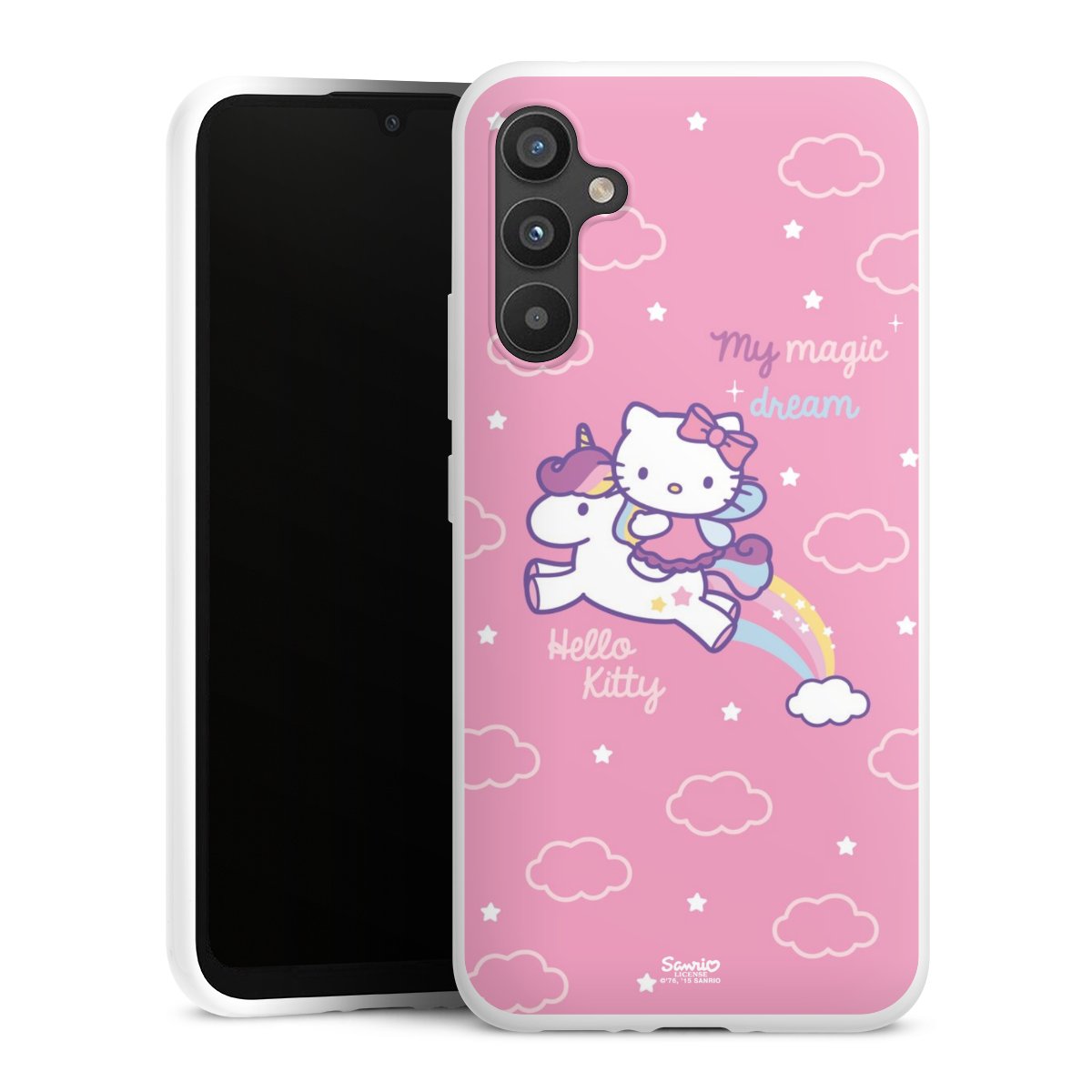 Galaxy A34 5G Handy Silikon Hülle Case weiß Handyhülle Einhorn Official Licensed Product Hello Kitty Silikon Case