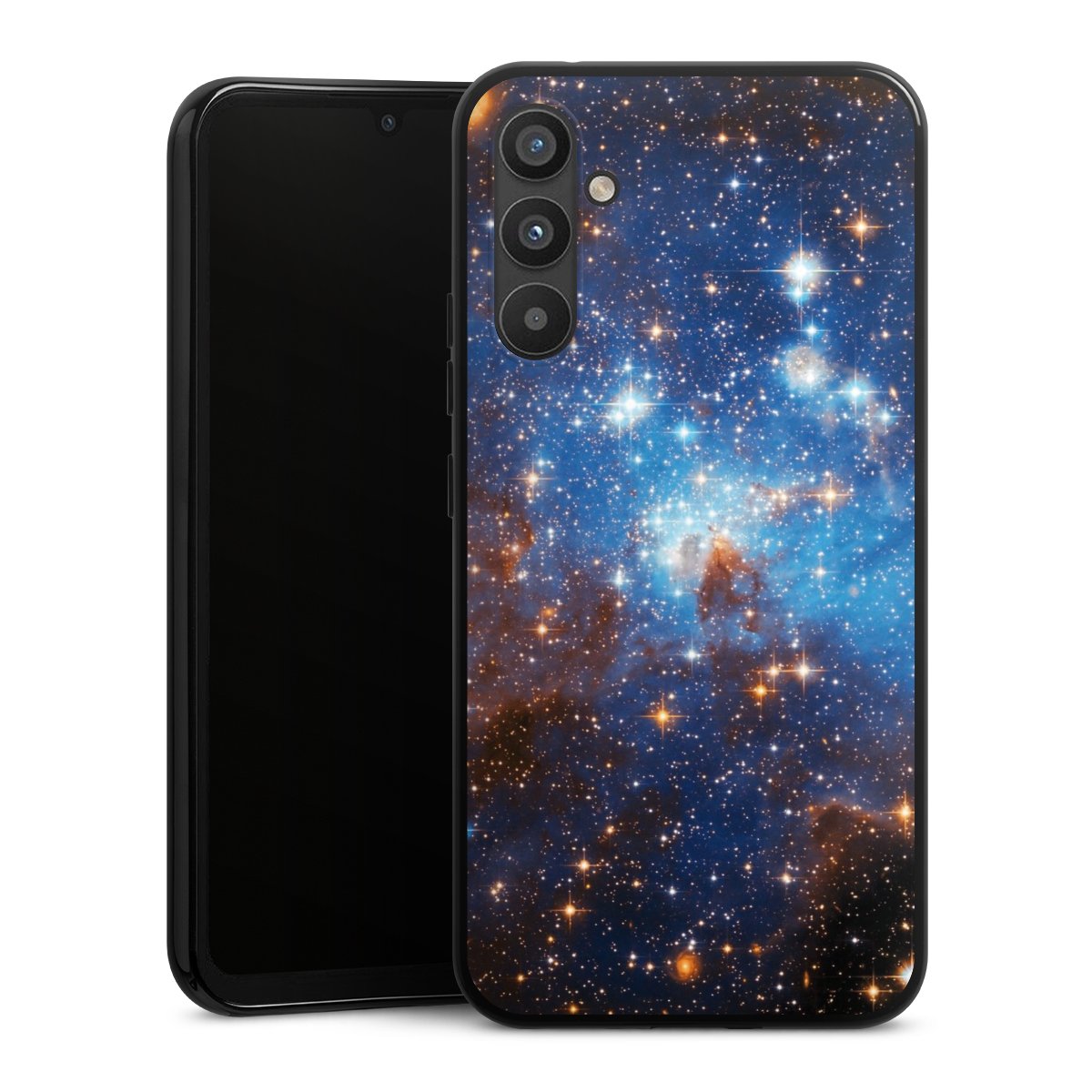 Galaxy A34 5G Handy Silikon Hülle Case schwarz Handyhülle Star Weltall Galaxy