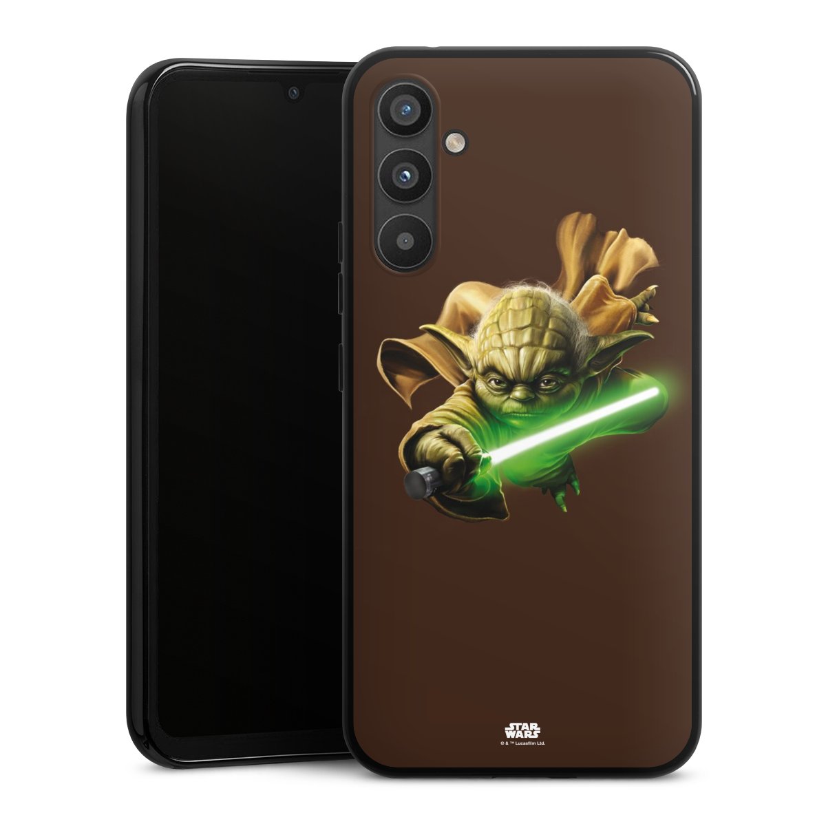 Galaxy A34 5G Handy Silikon Hülle Case schwarz Handyhülle Yoda Merchandise Star Wars