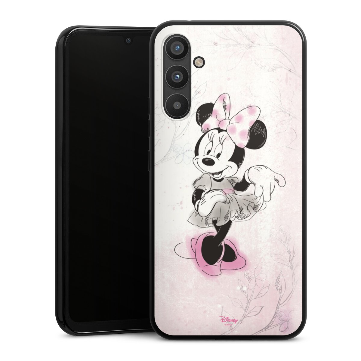 Galaxy A34 5G Handy Silikon Hülle Case schwarz Handyhülle Disney Minnie Mouse Vintage