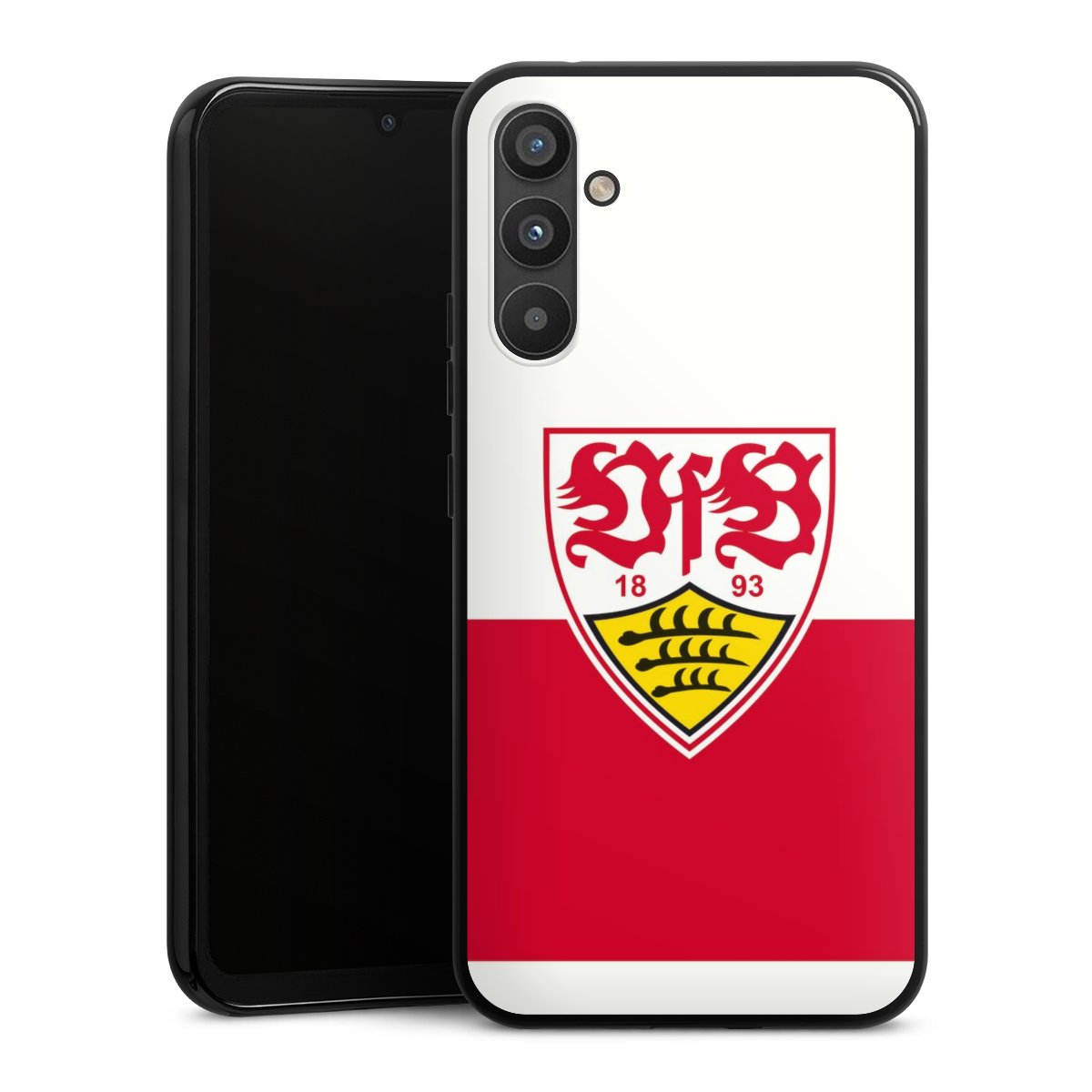 Galaxy A34 5G Handy Silikon Hülle Case schwarz Handyhülle Official Licensed Product Logo Vfb Stuttgart