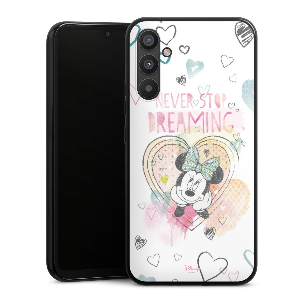 Galaxy A34 5G Handy Silikon Hülle Case schwarz Handyhülle Disney Official Licensed Product Minnie Mouse