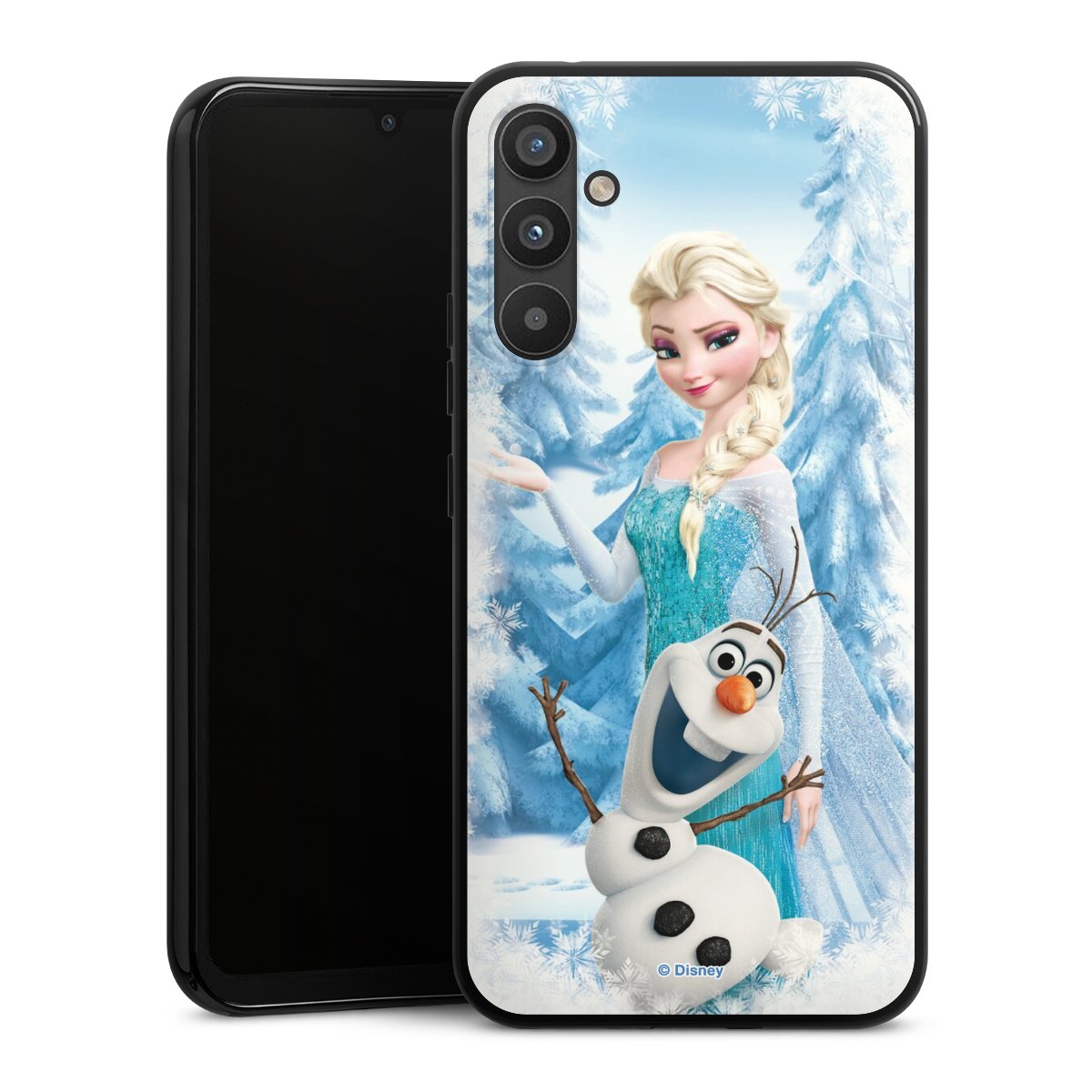 Galaxy A34 5G Handy Silikon Hülle Case schwarz Handyhülle Official Licensed Product Frozen Elsa Disney