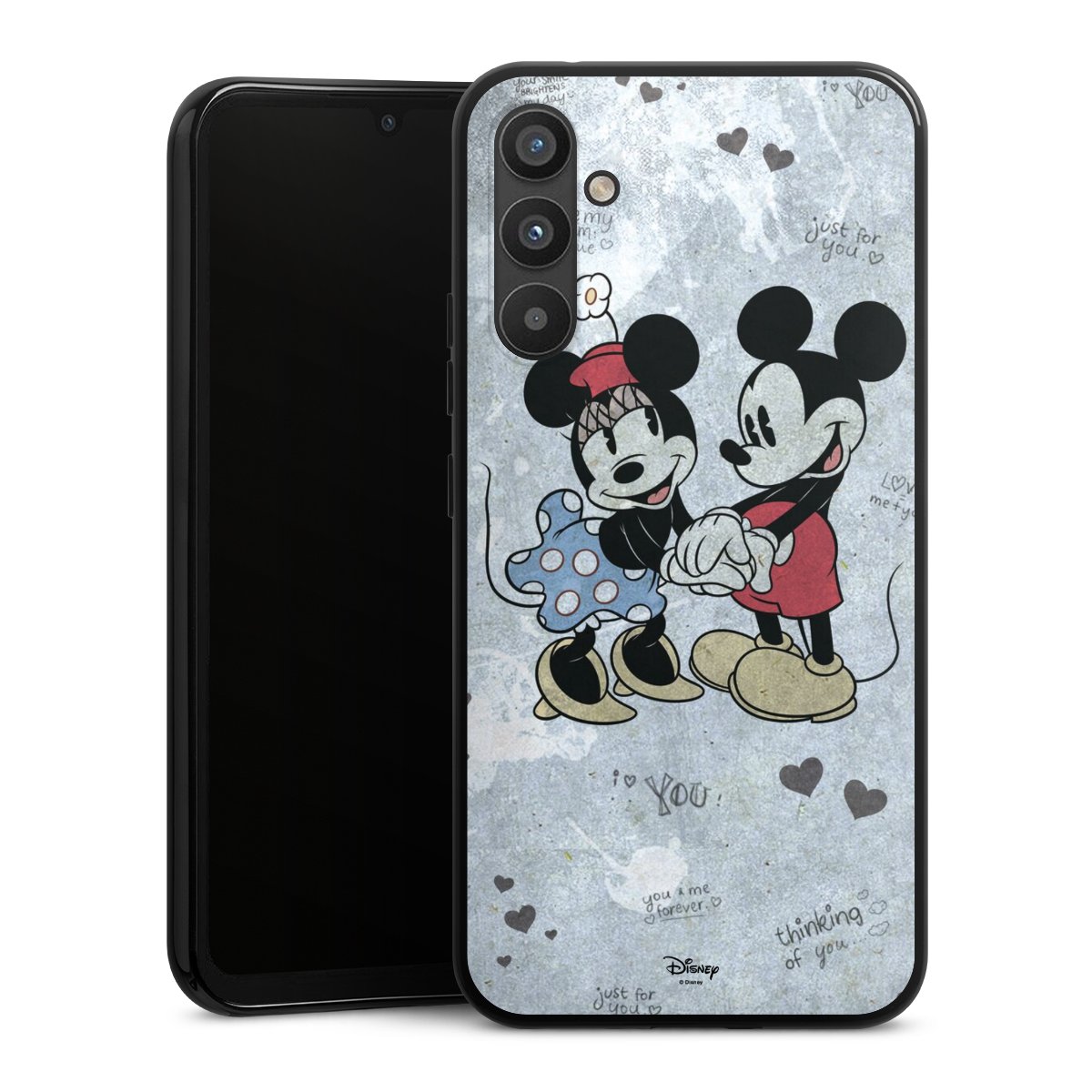 Galaxy A34 5G Handy Silikon Hülle Case schwarz Handyhülle Mickey & Minnie Mouse Vintage Disney