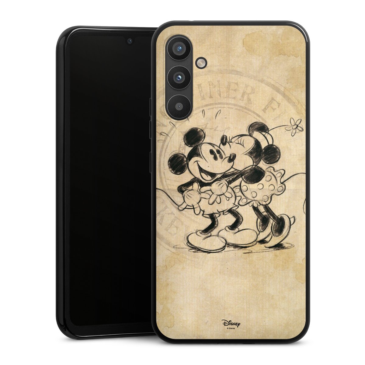 Galaxy A34 5G Handy Silikon Hülle Case schwarz Handyhülle Mickey Mouse Vintage Minnie Mouse