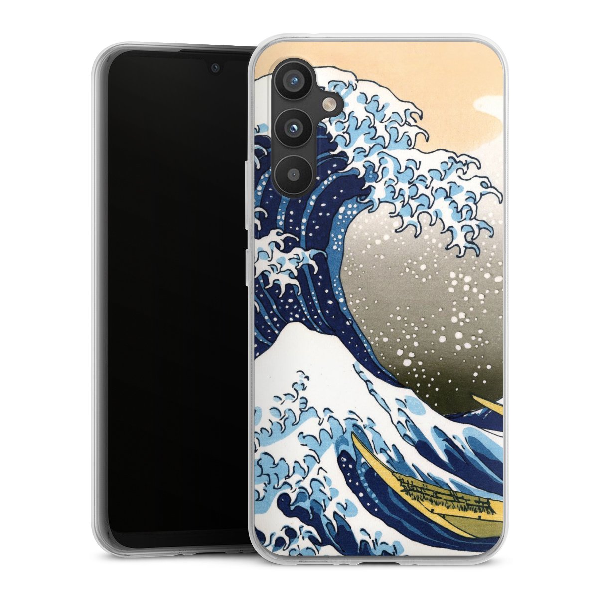 Galaxy A34 5G Handy Silikon Hülle Case transparent Handyhülle Kunst Katsushika Hokusai Die Große Welle Vor Kanagawa Silikon Case