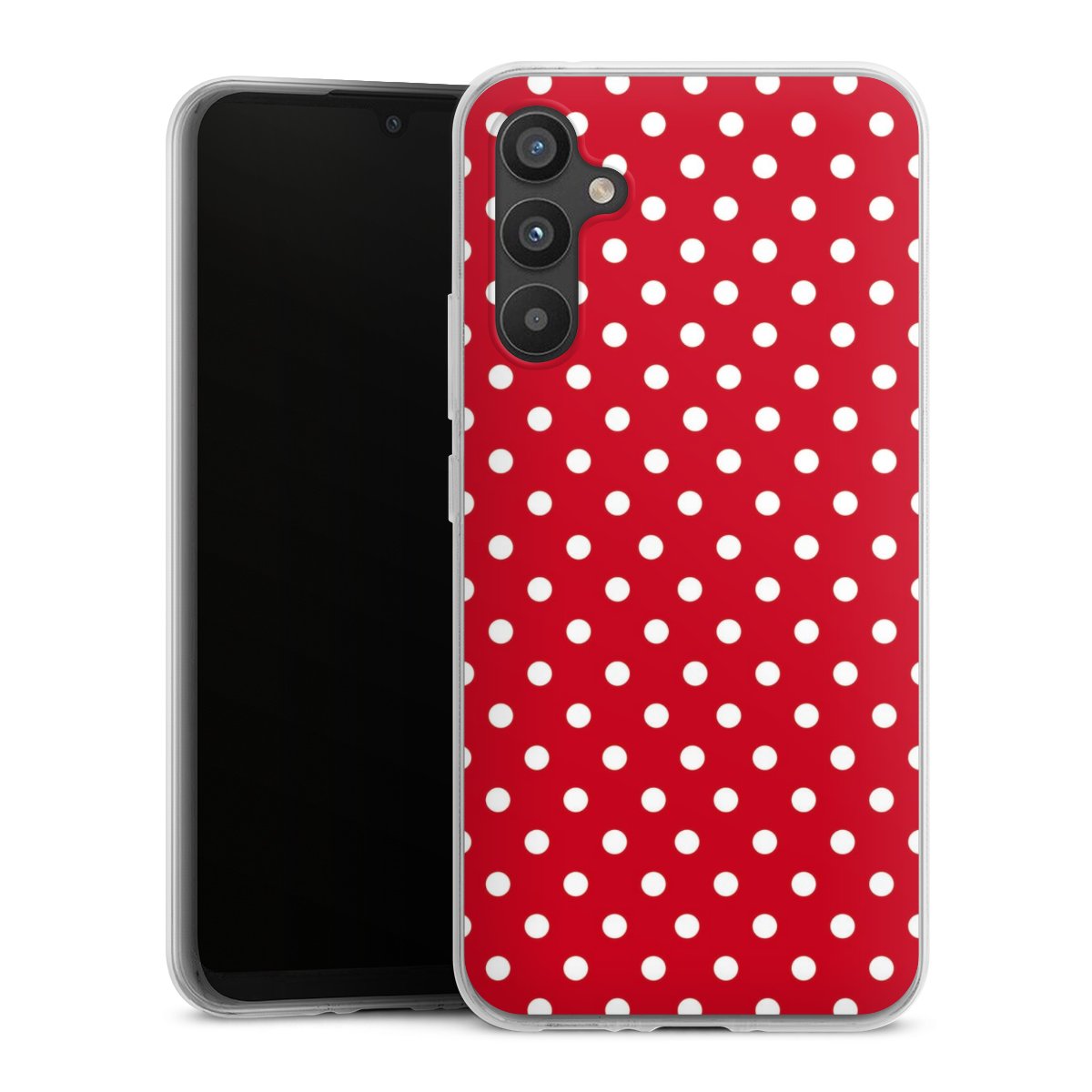 Galaxy A34 5G Handy Silikon Hülle Case transparent Handyhülle Points Polka Dots Retro Silikon Case