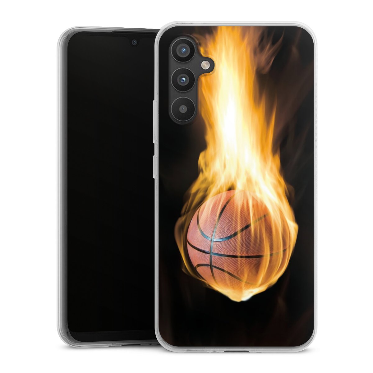 Galaxy A34 5G Handy Silikon Hülle Case transparent Handyhülle Basketball Sports Fire Silikon Case