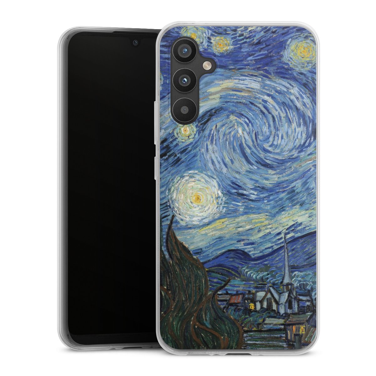 Galaxy A34 5G Handy Silikon Hülle Case transparent Handyhülle The Starry Night Kunst Vincent Van Gogh Silikon Case