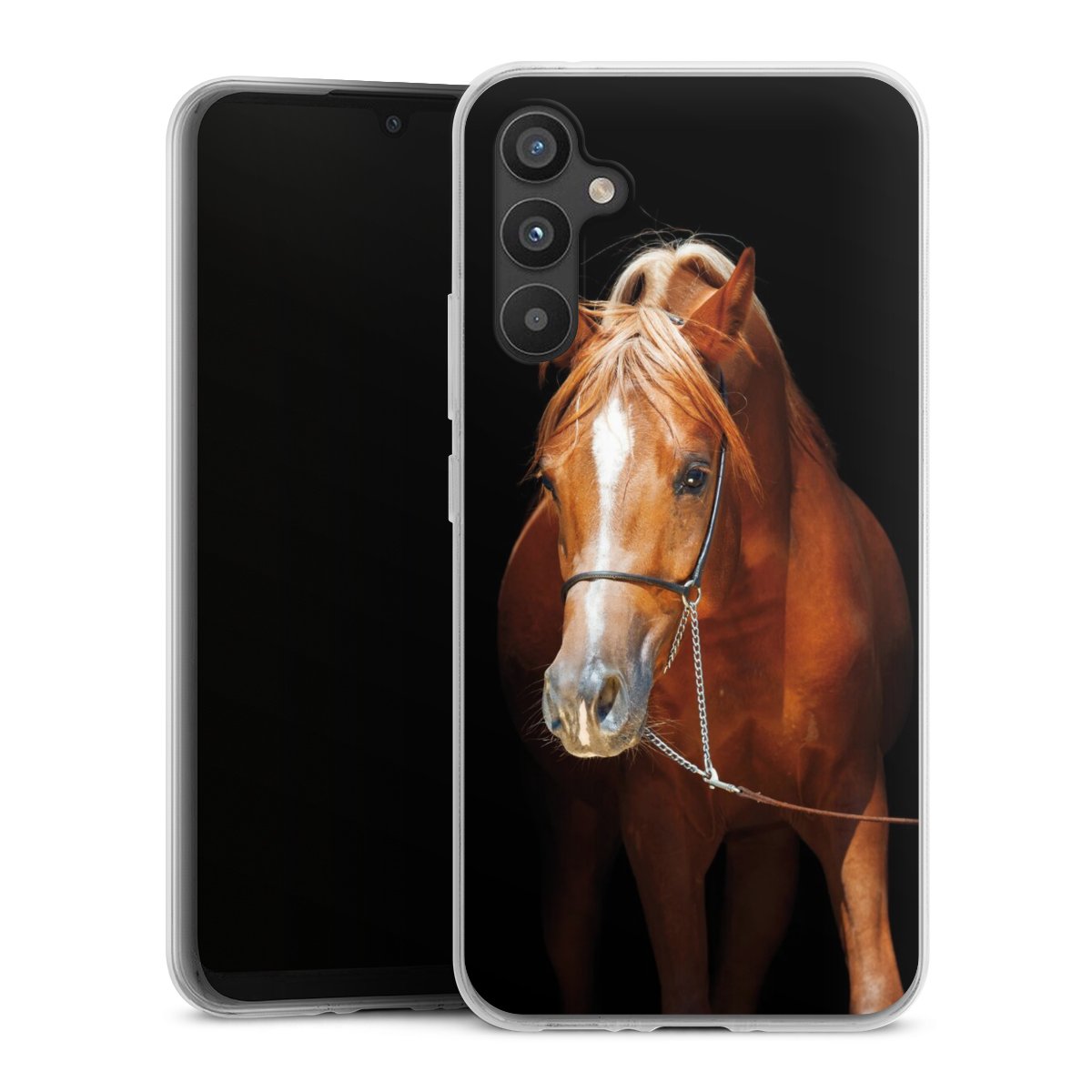 Galaxy A34 5G Handy Silikon Hülle Case transparent Handyhülle Mare Horse Hobby Silikon Case