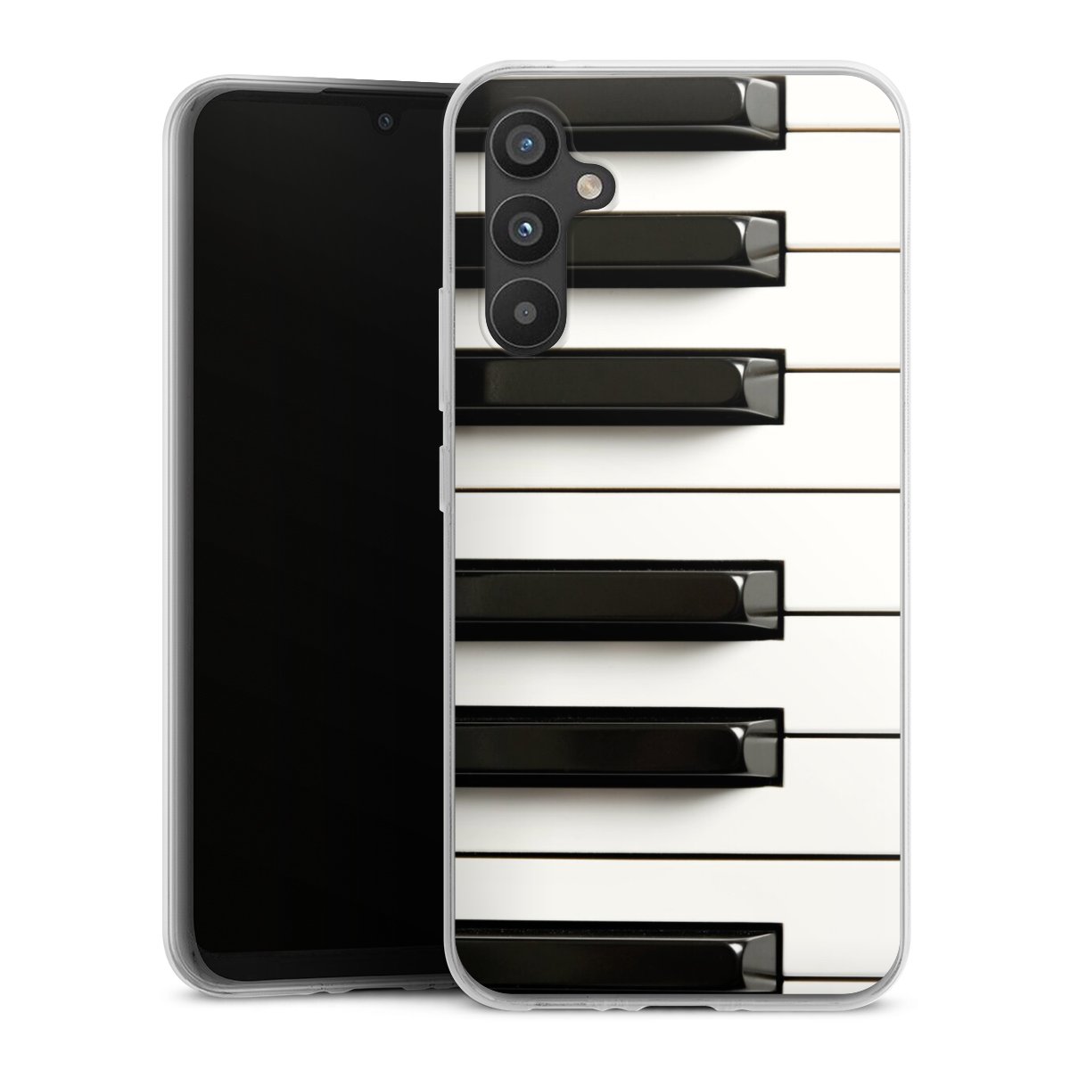 Galaxy A34 5G Handy Silikon Hülle Case transparent Handyhülle Klavier Piano Music Silikon Case