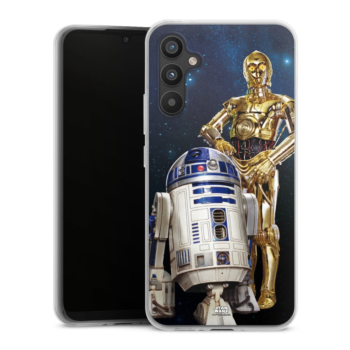 Galaxy A34 5G Handy Silikon Hülle Case transparent Handyhülle Weltall Star Wars R2d2 Silikon Case