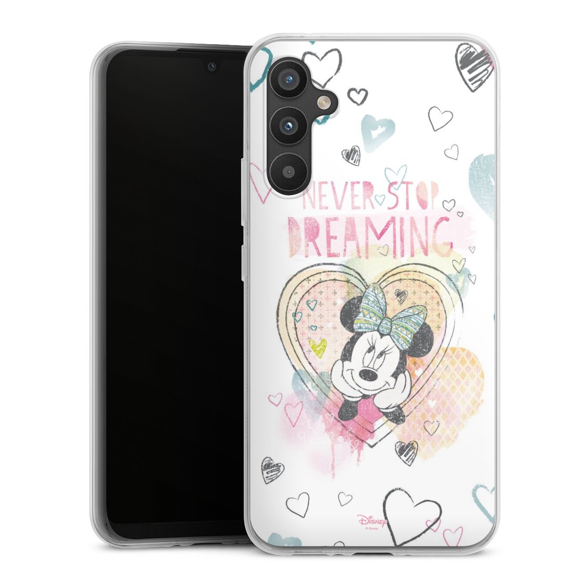 Galaxy A34 5G Handy Silikon Hülle Case transparent Handyhülle Disney Official Licensed Product Minnie Mouse Silikon Case