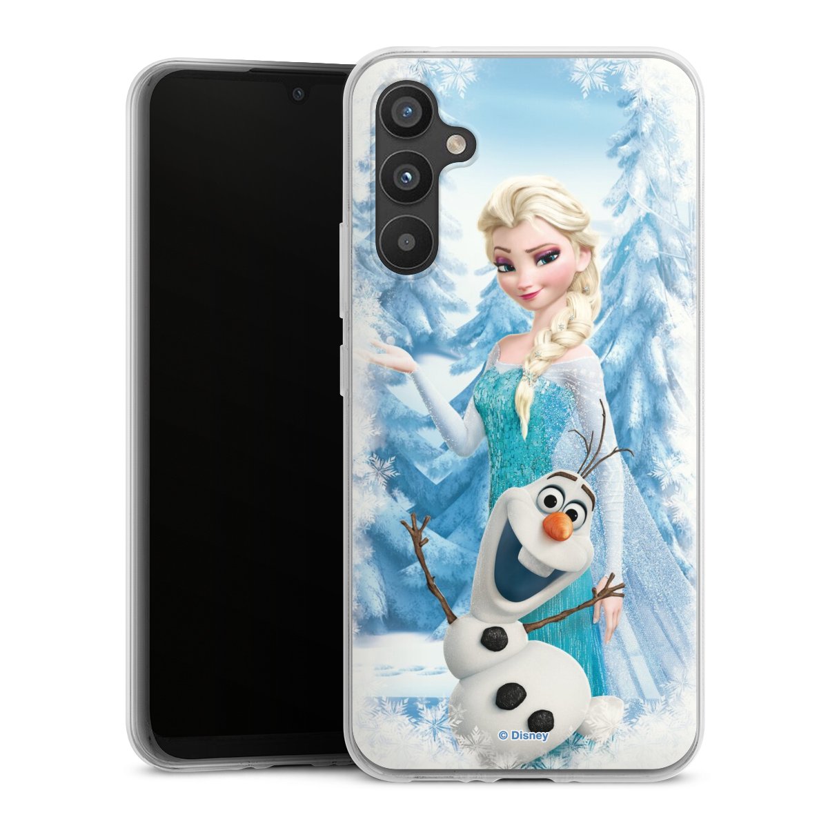 Galaxy A34 5G Handy Silikon Hülle Case transparent Handyhülle Official Licensed Product Frozen Elsa Disney Silikon Case