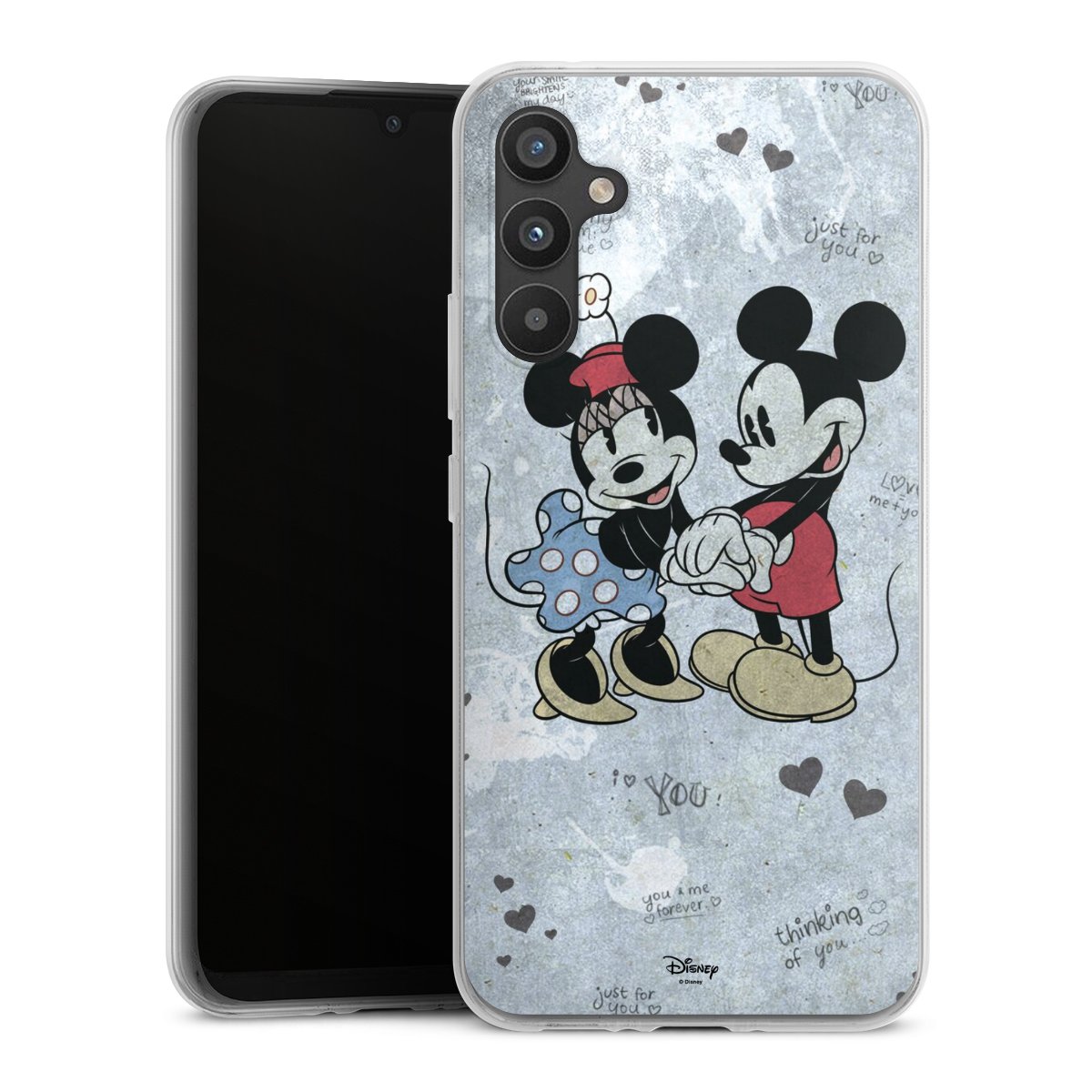 Galaxy A34 5G Handy Silikon Hülle Case transparent Handyhülle Mickey & Minnie Mouse Vintage Disney Silikon Case