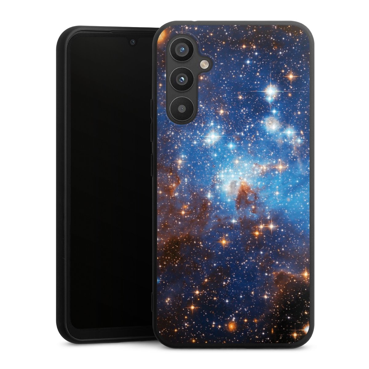 Galaxy A34 5G Handy Premium Silikon Hülle Handyhülle schwarz Case Star Weltall Galaxy Silikon Premium Case