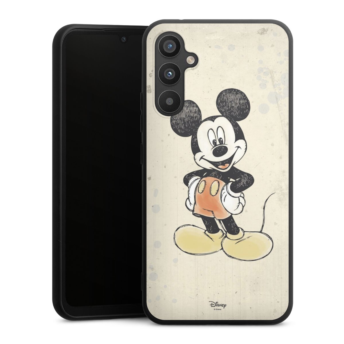 Galaxy A34 5G Handy Premium Silikon Hülle Handyhülle schwarz Case Water Colour Mickey & Minnie Mouse Official Licensed Product Silikon Premium Case