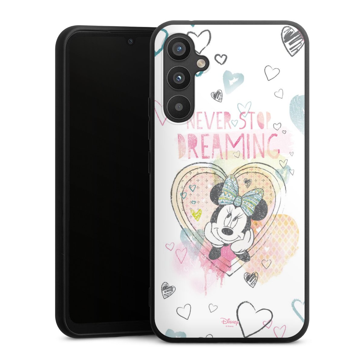 Galaxy A34 5G Handy Premium Silikon Hülle Handyhülle schwarz Case Disney Official Licensed Product Minnie Mouse Silikon Premium Case