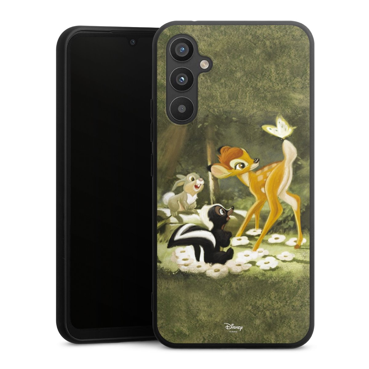 Galaxy A34 5G Handy Premium Silikon Hülle Handyhülle schwarz Case Disney Official Licensed Product Bambi Silikon Premium Case