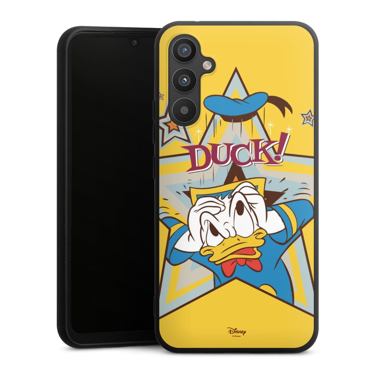 Galaxy A34 5G Handy Premium Silikon Hülle Handyhülle schwarz Case Official Licensed Product Donald Duck Disney Silikon Premium Case