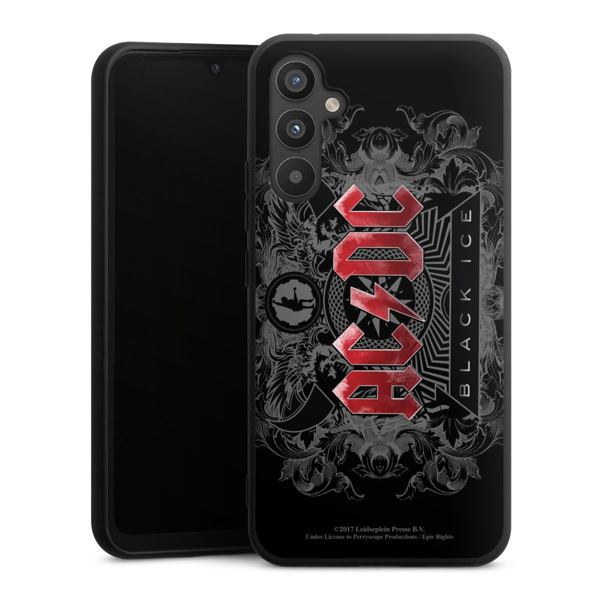 Galaxy A34 5G Handy Premium Silikon Hülle Handyhülle schwarz Case Merchandise Black Ice Acdc Silikon Premium Case