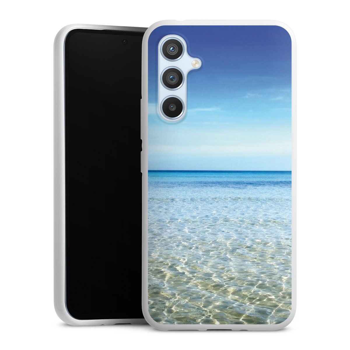 Galaxy A54 5G Handy Silikon Hülle Case weiß Handyhülle Urlaub Sky Ocean Silikon Case