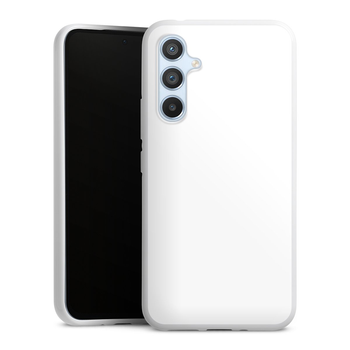 Galaxy A54 5G Handy Silikon Hülle Case weiß Handyhülle Unicoloured Colour White Silikon Case