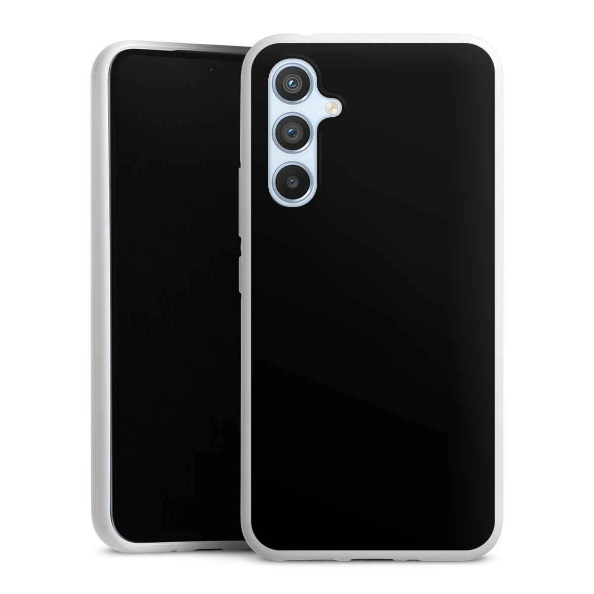 Galaxy A54 5G Handy Silikon Hülle Case weiß Handyhülle Black Colour Unicoloured Silikon Case