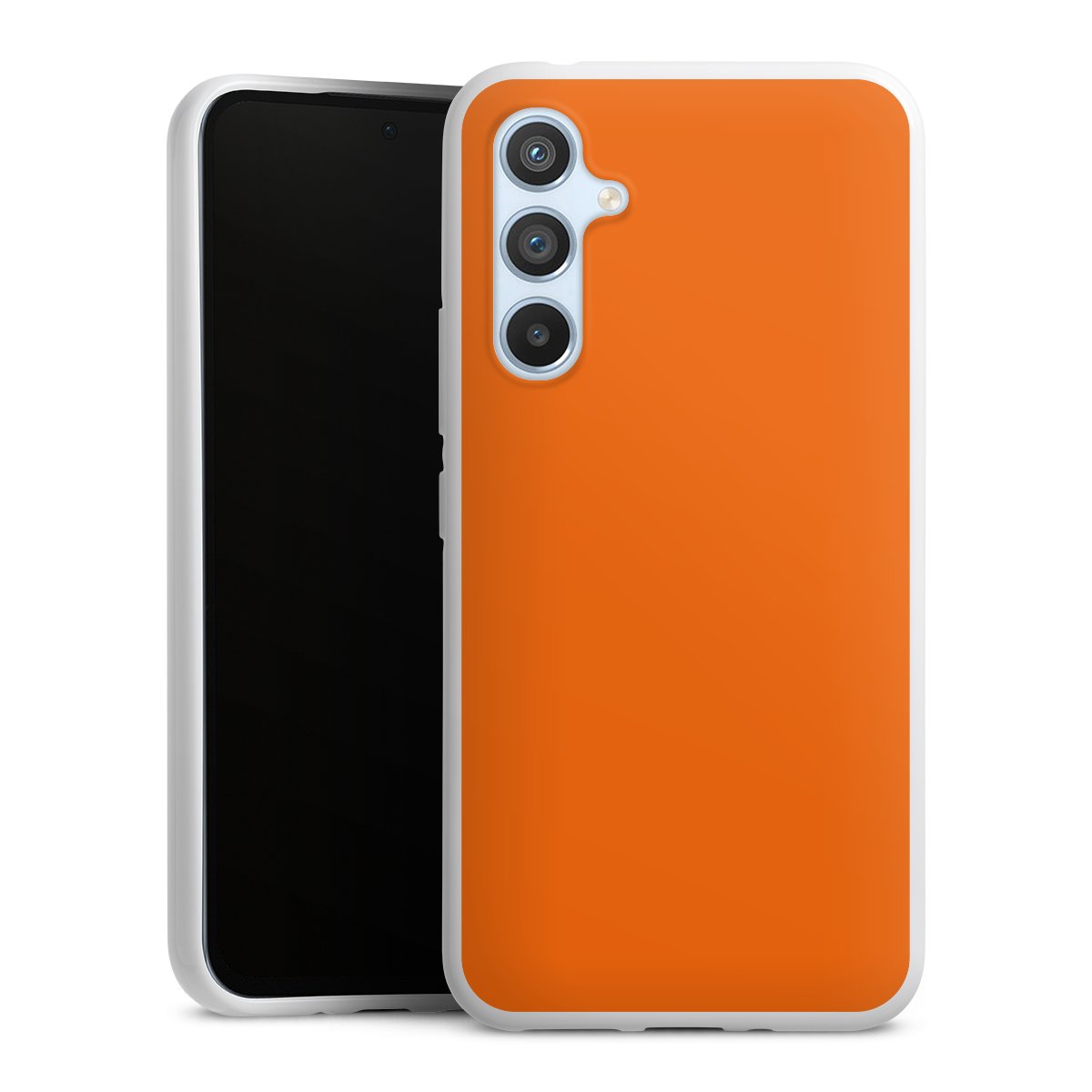 Galaxy A54 5G Handy Silikon Hülle Case weiß Handyhülle Orange Colour Unicoloured Silikon Case