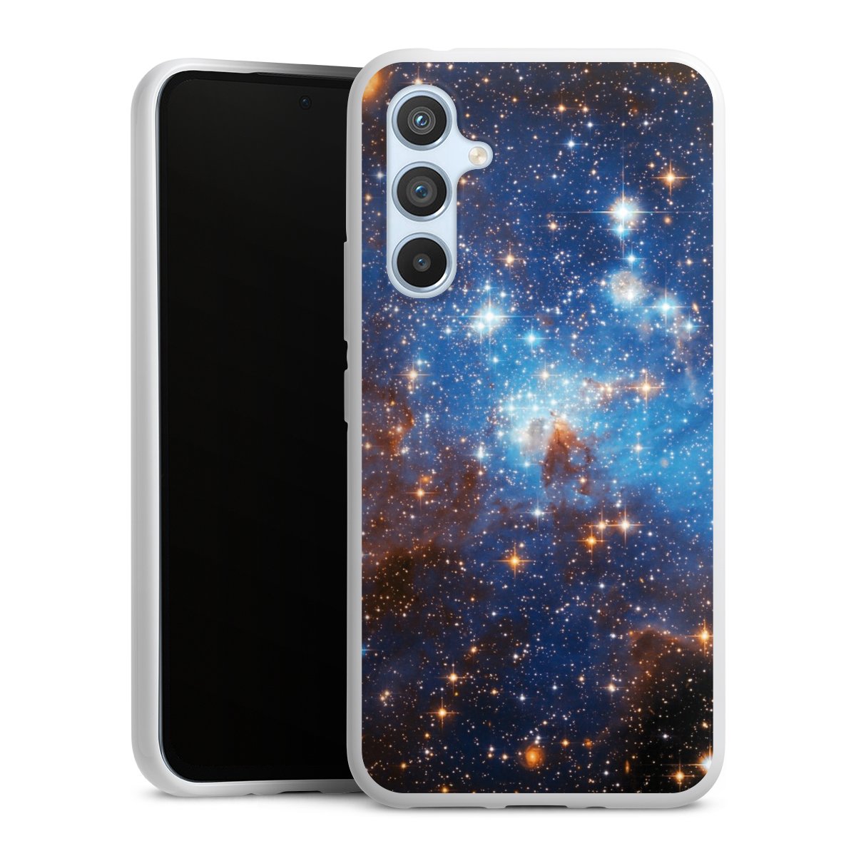 Galaxy A54 5G Handy Silikon Hülle Case weiß Handyhülle Star Weltall Galaxy Silikon Case