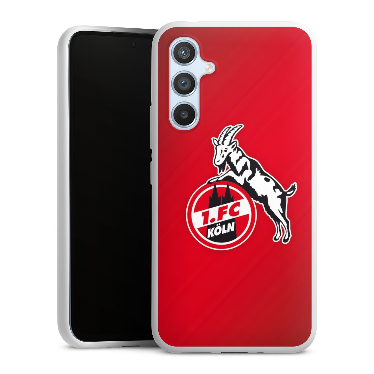 Galaxy A54 5G Handy Silikon Hülle Case weiß Handyhülle Official Licensed Product Effzeh 1. Fc Köln Silikon Case