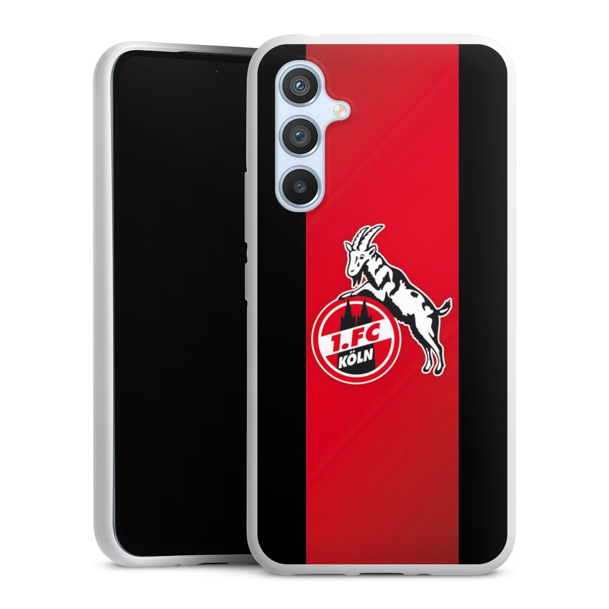 Galaxy A54 5G Handy Silikon Hülle Case weiß Handyhülle Official Licensed Product Billy Goat Hennes 1. Fc Köln Silikon Case