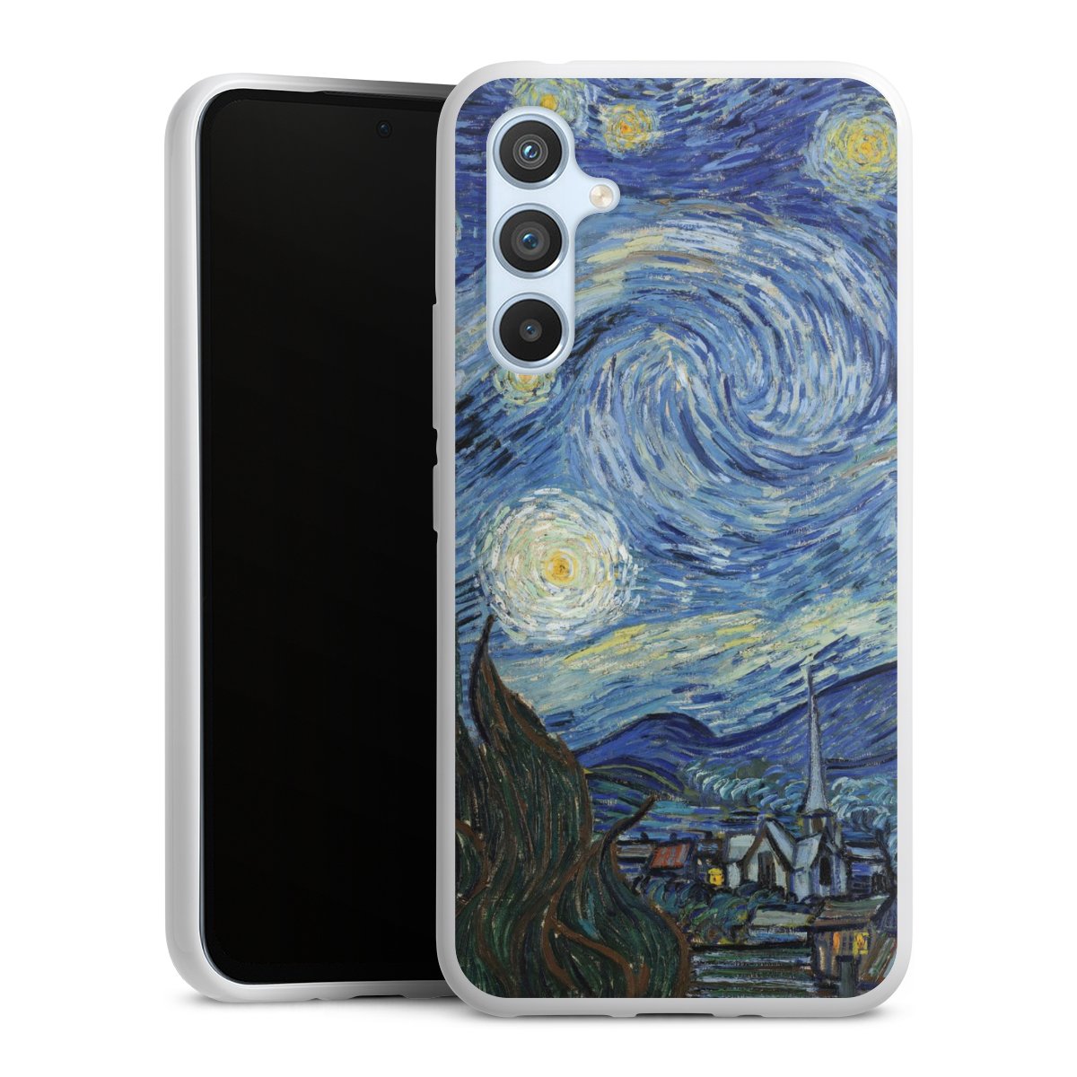 Galaxy A54 5G Handy Silikon Hülle Case weiß Handyhülle The Starry Night Kunst Vincent Van Gogh Silikon Case