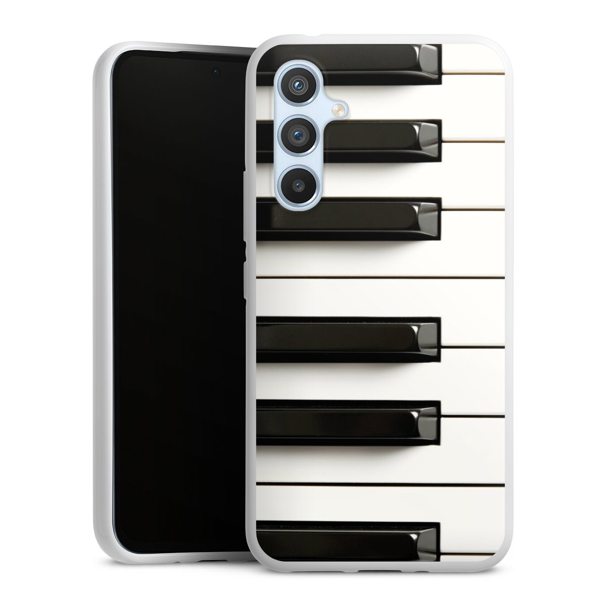 Galaxy A54 5G Handy Silikon Hülle Case weiß Handyhülle Klavier Piano Music Silikon Case